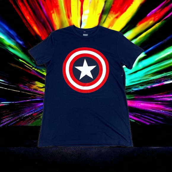 Marvel Comics Official ADULT LARGE Captain America Shield T-Shirt Tee Avengers - Picture 3 of 14